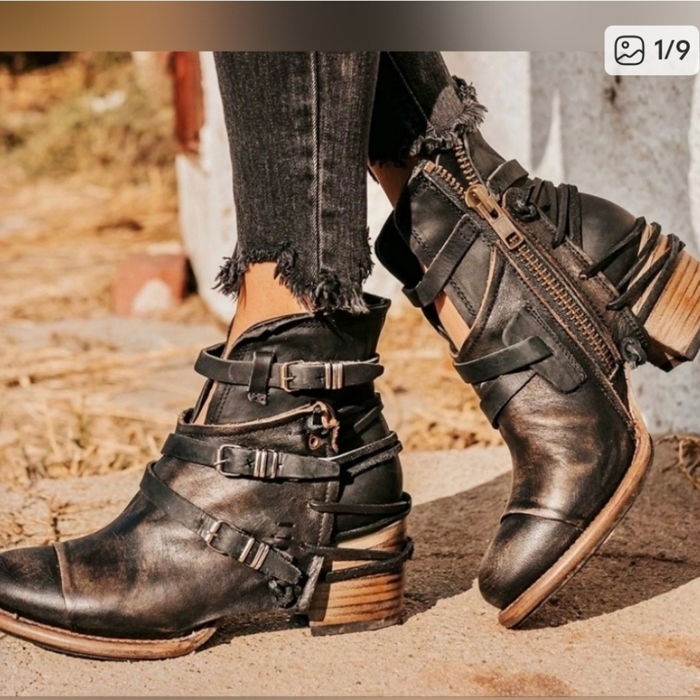 Authentic Free BIRD Crue Leather BOOTS